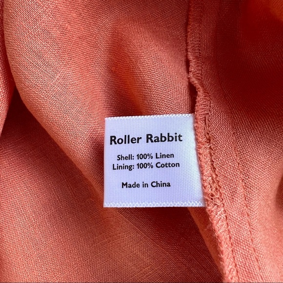 Roller Rabbit 100% Linen Ruffle Strap Midi Dress - Picture 10 of 10